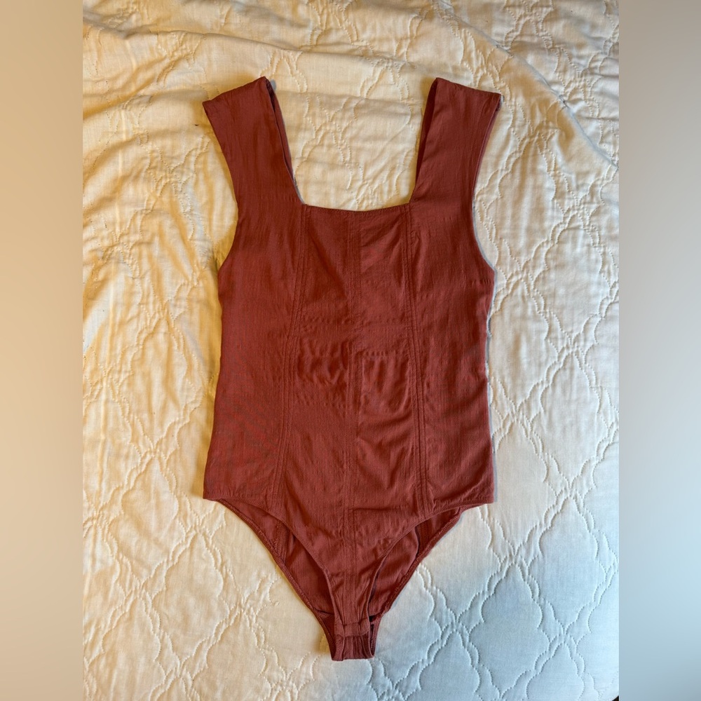 Intimately by Free People Deep Peach Boho Bodysuit Medium